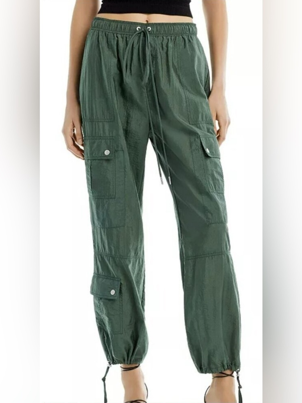 Cinq à Sept Nitsan Parachute Pants in Green - Size XS
